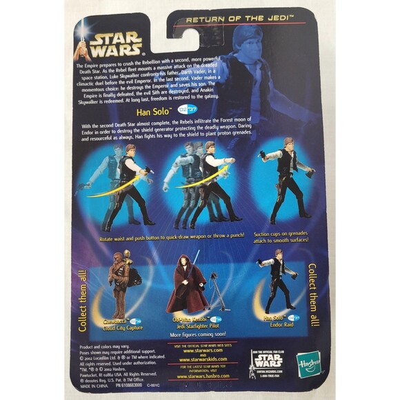 Star Wars Han Solo Endor Raid Action Figure 2002 Hasbro Saga New Sealed MOC ROTJ - Picture 2 of 4